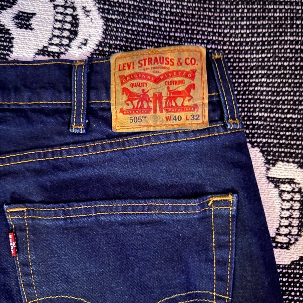 Levi's 505 Deep Blue Straight Jeans 40/32​ - Picture 3 of 4